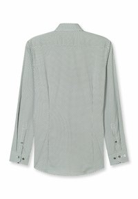 Langärmeliges Hemd in Hellgrün mit geometrischem Muster. Verfügt über einen Kentkragen und geknöpfte Manschetten. Glatter, atmungsaktiver Stoff.