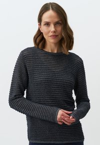 Jimmy Key - LONG SLEEVE CREW-NECK OPENWORK - Trui - dark blue Miniatuurafbeelding 1