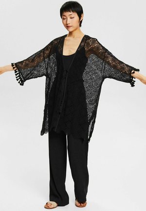 KIMONO AUS HÄKELSPITZE - Let jakke / Sommerjakker - black