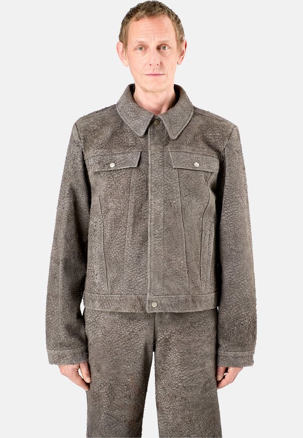 Leather jacket - mittelgrau