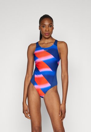 WOMENS ALLOVER DIGITAL RECORDBREAKER - Swimsuit - cerulean blue/watermelon