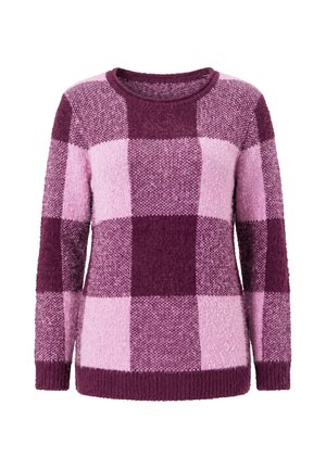 LAURASØN, PLAID KNIT SWEATER - Trui - plum
