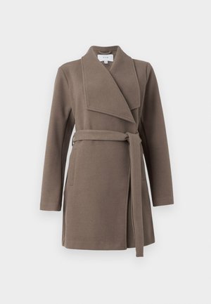 VILA VICOOLEY COLLAR BELT COAT - Short coat - brown