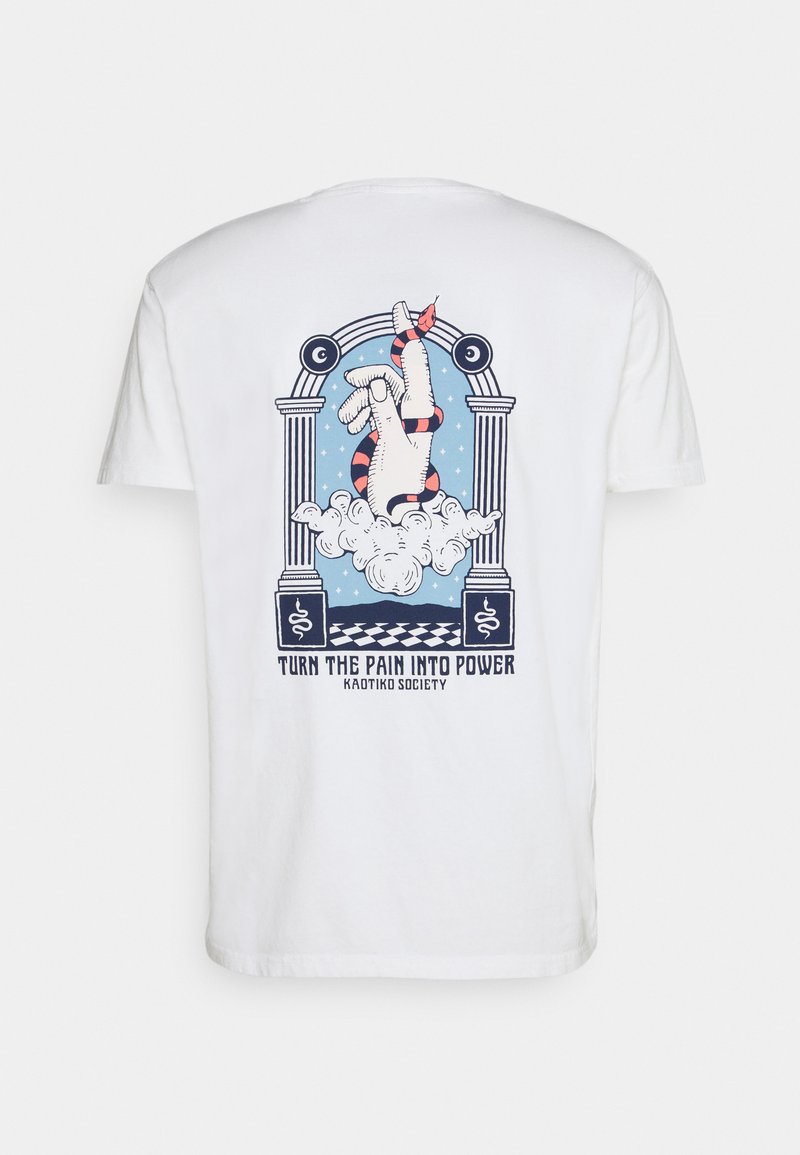 Herren T-Shirts basic | Kaotiko WASHED HAND SNAKE T-Shirt print white/weiß - HG56960 Herren T-Shirts basic | Kaotiko WASHED HAND SNAKE T-Shirt print white/weiß - HG56960