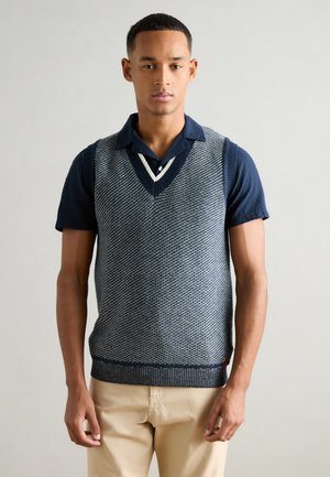 V NECK VEST SPECIAL STITCH - Trui - night melange