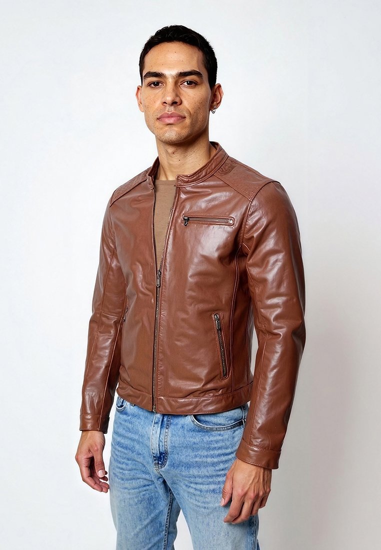 Lee Cooper Leren jas cognac