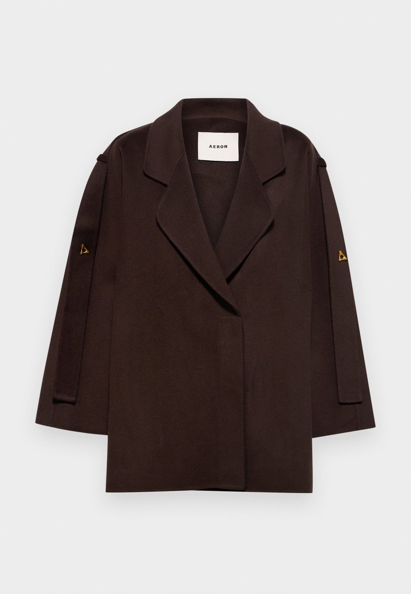 AERON SOLITAIRE JACKET - Classic coat - dark chocolate/dark brown ...