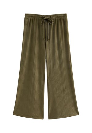 New Look, RIBBED CROPPED WIDE LEG - Broek - khaki