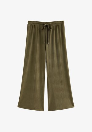 New Look, RIBBED CROPPED WIDE LEG - Broek - khaki