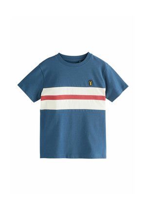 BLOCK SHORT SLEEVE - Tricou basic - blue ecru