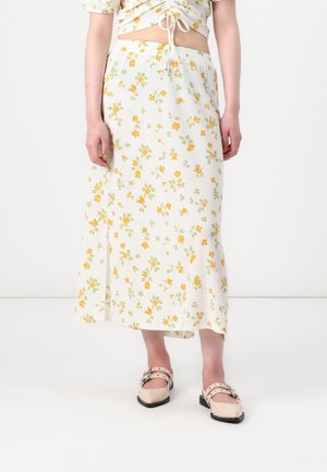 PCTEA MIDI SKIRT - Maksi sijonas - cloud dancer