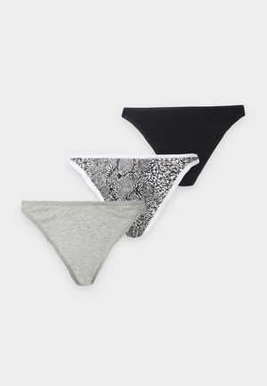 Calvin Klein Underwear, DIPPED THONG 3 PACK - Tanga - black/ grey heather/ marble snake s