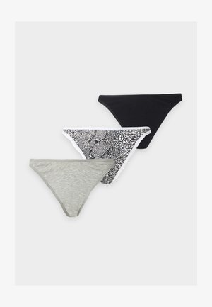 Calvin Klein Underwear, DIPPED THONG 3 PACK - Tanga - black/ grey heather/ marble snake s