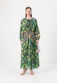 Pinko OLD LOVE ABITO STAMPA FOGLIE  - Rochie de zi - yellow/pink