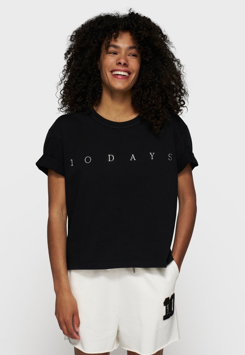 10DAYS THICK LOGO - T-shirt con stampa - black