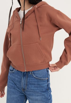 Mikina na zip - brown