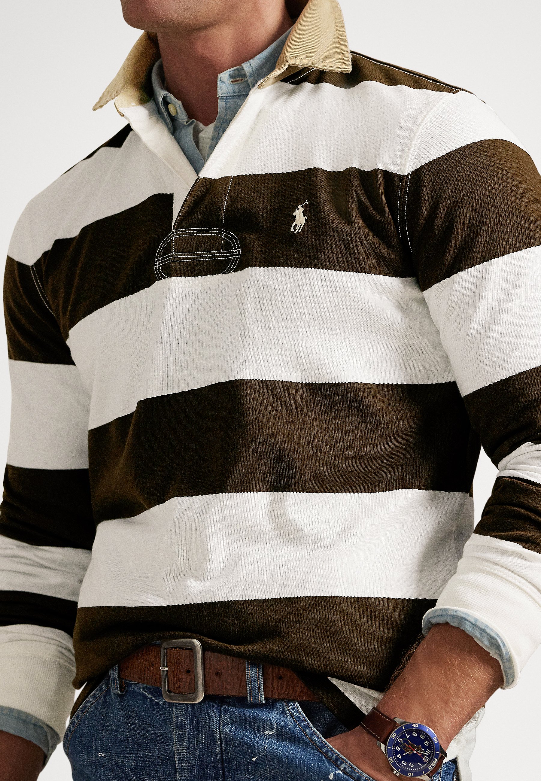 Polo Ralph Lauren CLASSIC FIT KHAKI-COLLAR RUGBY SHIRT - Polo