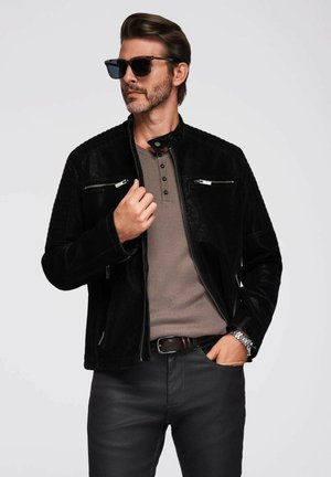 BIKER WITH STAND-UP COLLAR  - Giacca in similpelle - black