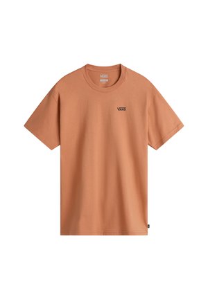Short-sleeve t-shirt in dusty orange cotton, featuring a small black Vans logo on the chest and a classic crew neck design.