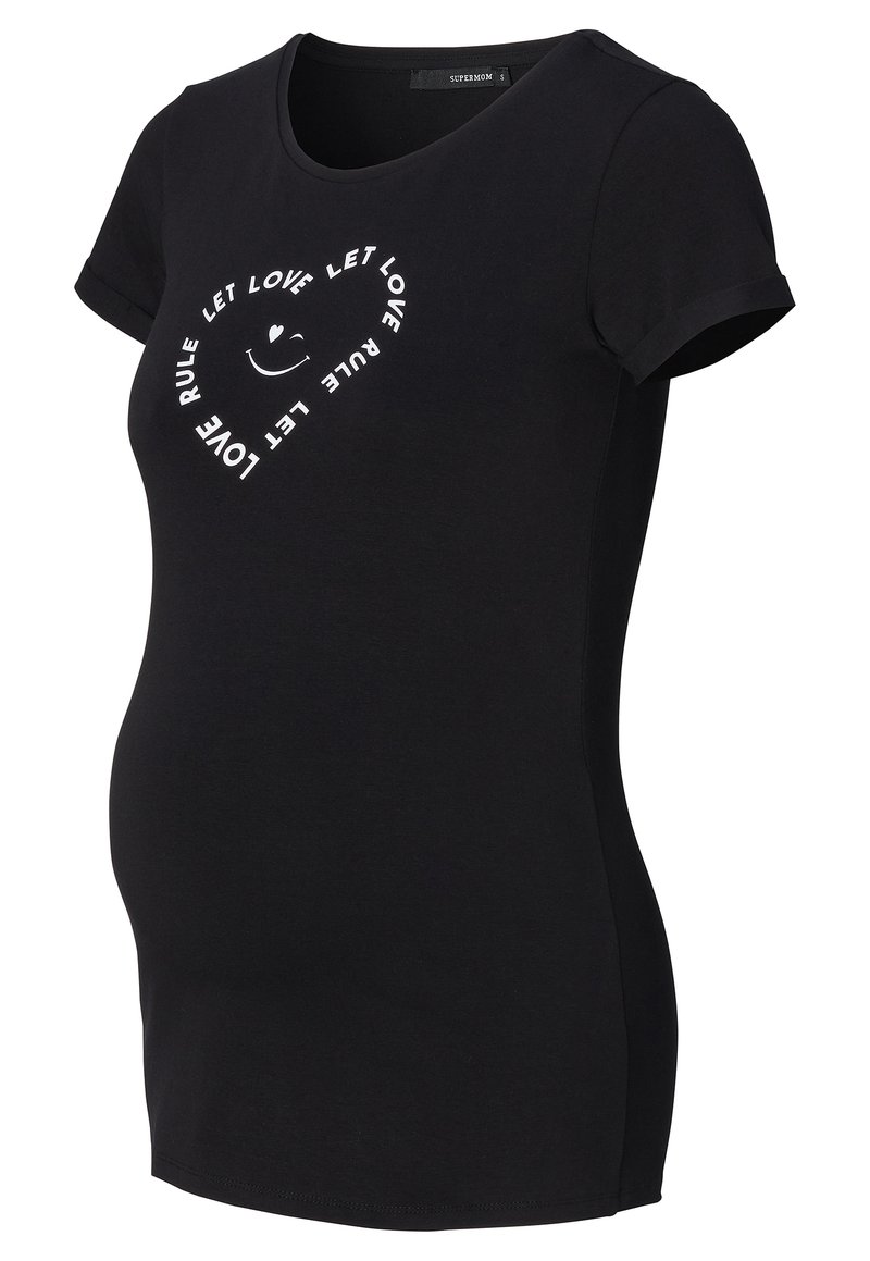 Supermom T-shirt print zwart