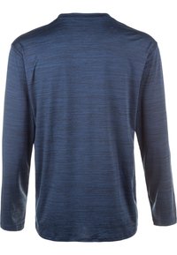 Langarmshirt in Marineblau mit einem dezenten strukturierten Muster. Hergestellt aus leichtem Material; runder Ausschnitt und lockere Passform.