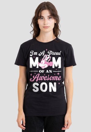 MINNIE MOUSE PROUD MOM OF AN AWESOME SON - Print T-shirt - black