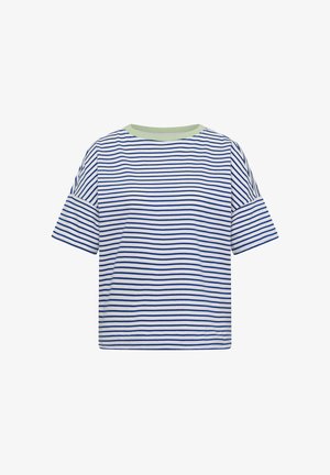 Cecil, T-SHIRT MIT STREIFEN UND KONTRASTDETAIL - T-shirt con stampa - deep river blue