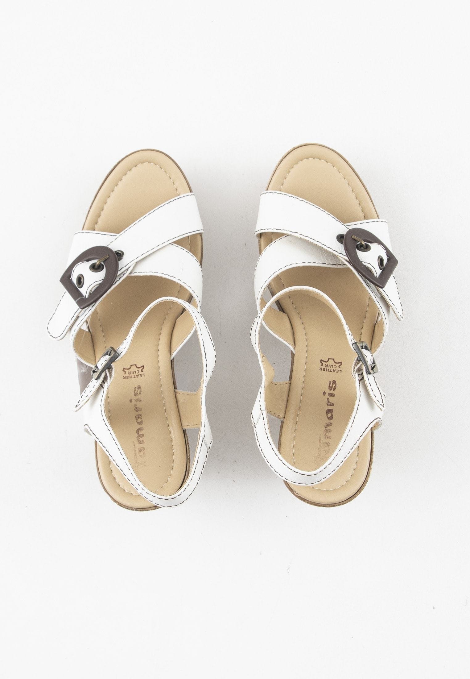 Tamaris Sandalen met sleehak - white/wit - Zalando.nl
