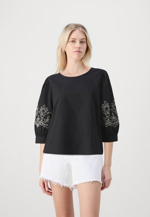 JDYAYA EMBROIDERY - Blus - black/white