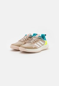 adidas Performance DEFIANT SPEED MULTI - Clay court tennis shoes - beige/core white/lucid lemon