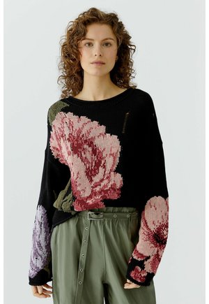 Strickpullover - black red