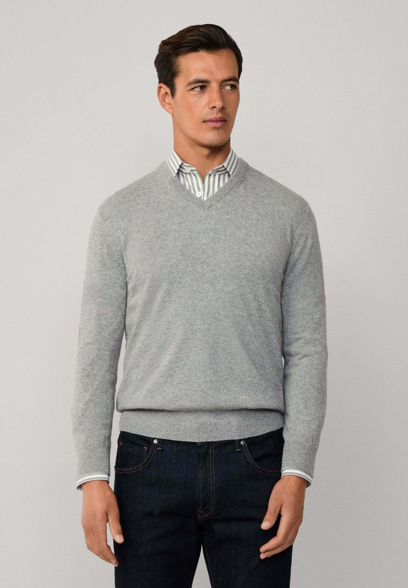 Hackett London Strickpullover - metal grey