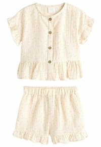 Next - 2 PIECE SHORT SLEEVE PEPLUM SET - Shorts - beige Miniatuurafbeelding 1