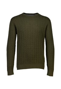 O NECK CABLE - Pullover - army mel