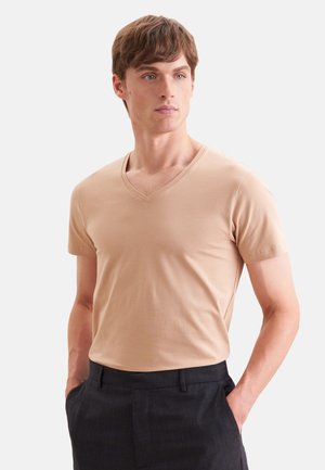 Seidensticker V-NECK - T-shirt basique - beige