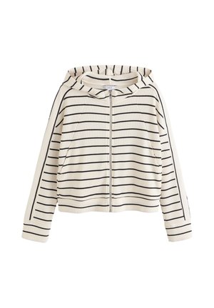 Next REGULAR FIT-TEXTURED WAFFLE ZIP THROUGH - Kardiganas - black white