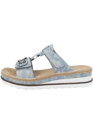 Sandalen met sleehak - blue