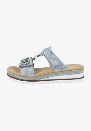 Sandalen met sleehak - blue