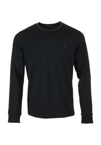 Fred Perry TWIN TIPPED  - Longsleeve - bleu marine vert laurel wreath brique carrington