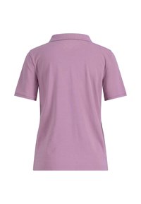 Poloko s krátkym rukávom v svetlofialovej farbe, vyrobené z mäkkej tkaniny, s klasickým golierom a jednoduchým strihom bez viditeľných vzorov alebo akcentov.