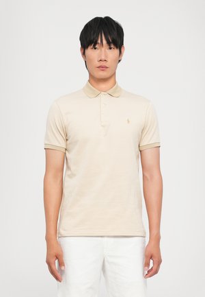 SHORT SLEEVE SHIRT - Pikeepaita - sand dune/white