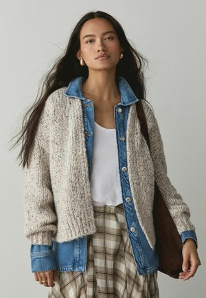 Next, SOFT TOUCH CHUNKY KNIT OPEN CARDIGAN - Cardigan - neutral neppy
