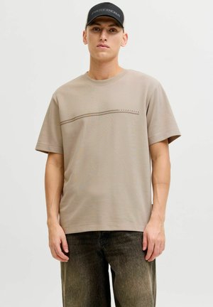JCOFUSION CHEST BRAND TEE  CREW - T-shirt imprimé - pure cashmere