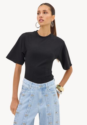 LOAVIES, TRANQUIL HEARTS - T-shirt basique - black solid