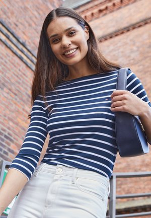 HERITAGE BOAT NECK TEE 3/4 - Longsleeve - midnight/classic white