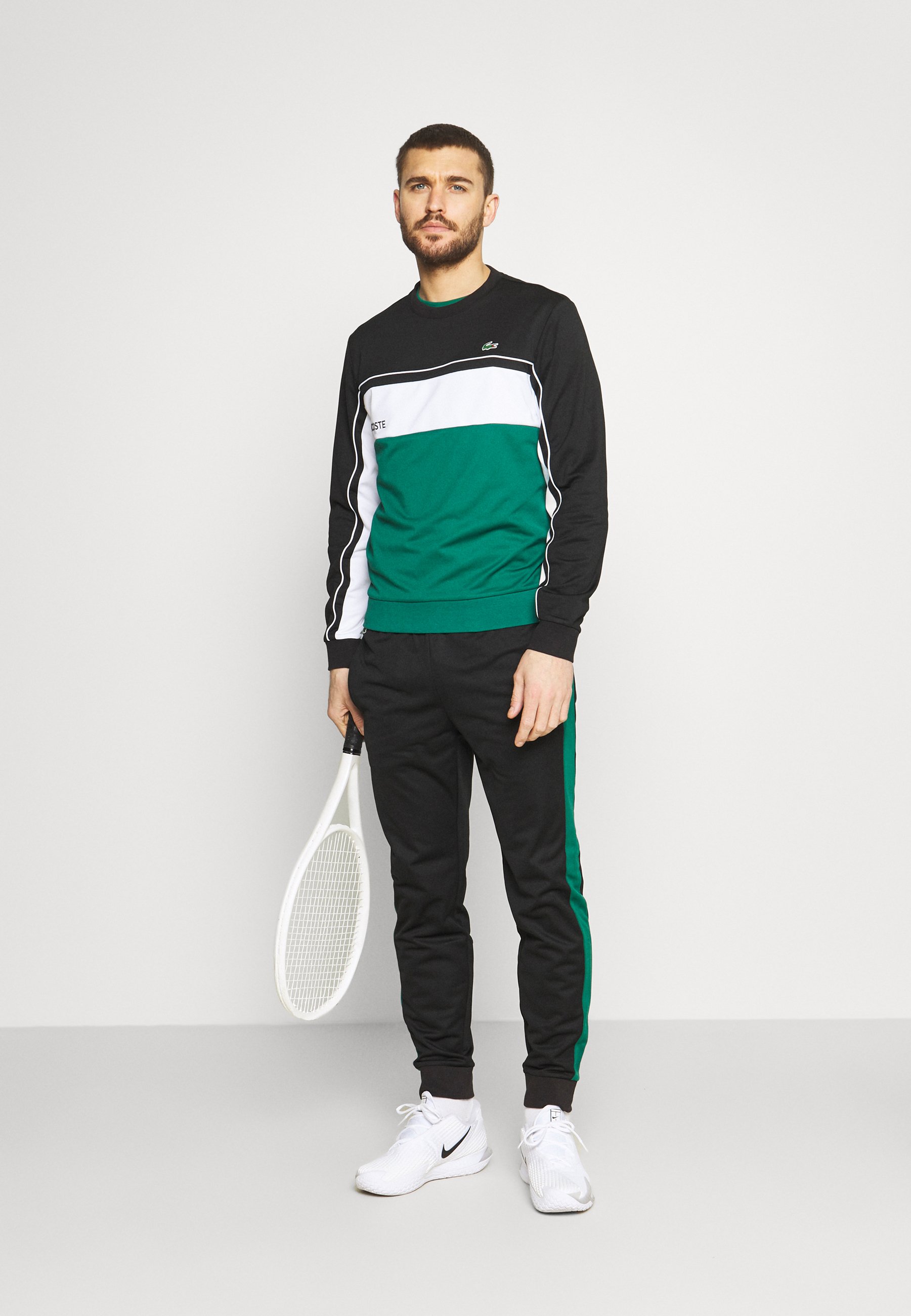 Lacoste Sport TENNIS - Felpa - black/bottle green/white/nero - Zalando.it