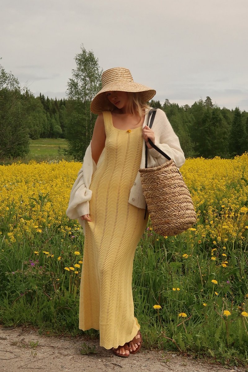 NA-KD FLOWY - Jumper dress - yellow - Zalando NA-KD FLOWY - Jumper dress - yellow - Zalando