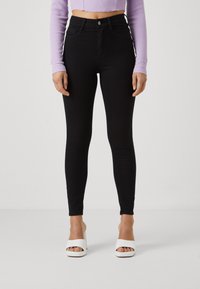 Gina Tricot Petite HIGH WAIST - Uske traperice - black