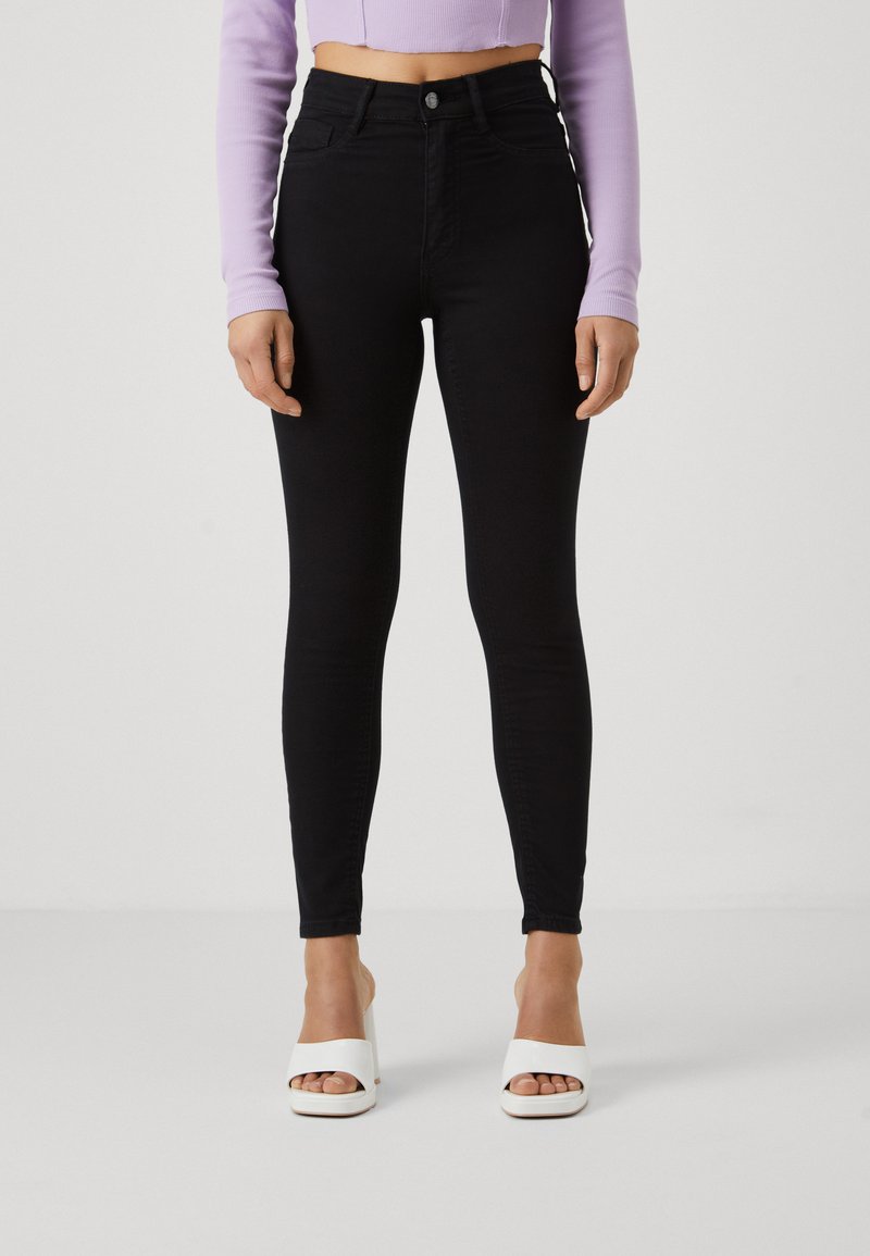 Gina Tricot Petite HIGH WAIST - Uske traperice - black