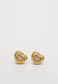 HEART PAVE' STUDS - Σκουλαρίκια - yellow gold-coloured
